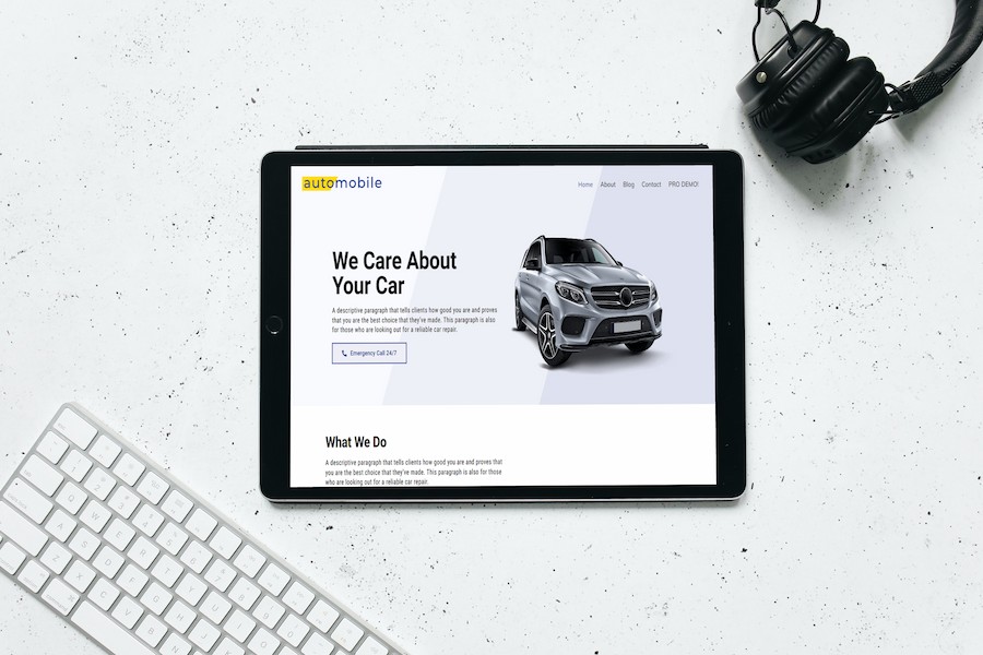 Automobile Free WordPress Template Tablet Image