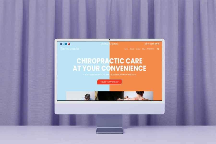 Chiropractor Free Website Template Desktop Image