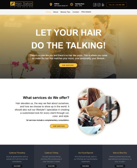 Free Hair Salon WordPress Theme