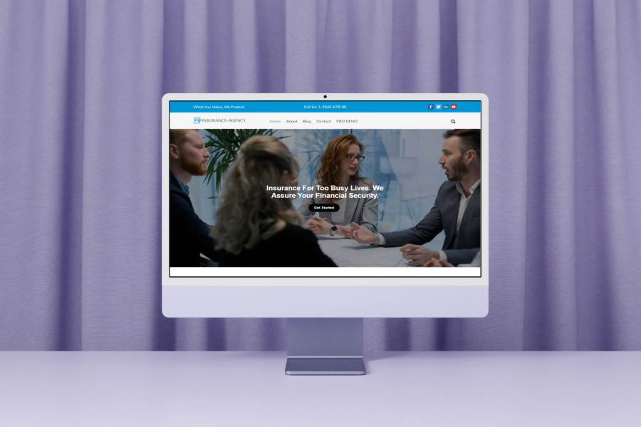 Insurance Agency Now Free Website Template Desktop Image