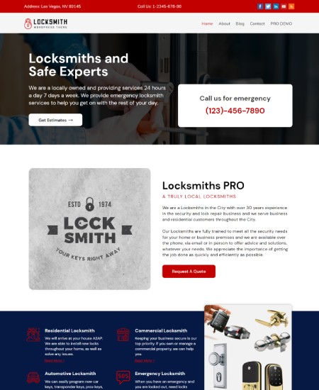 Free Locksmith WordPress Theme