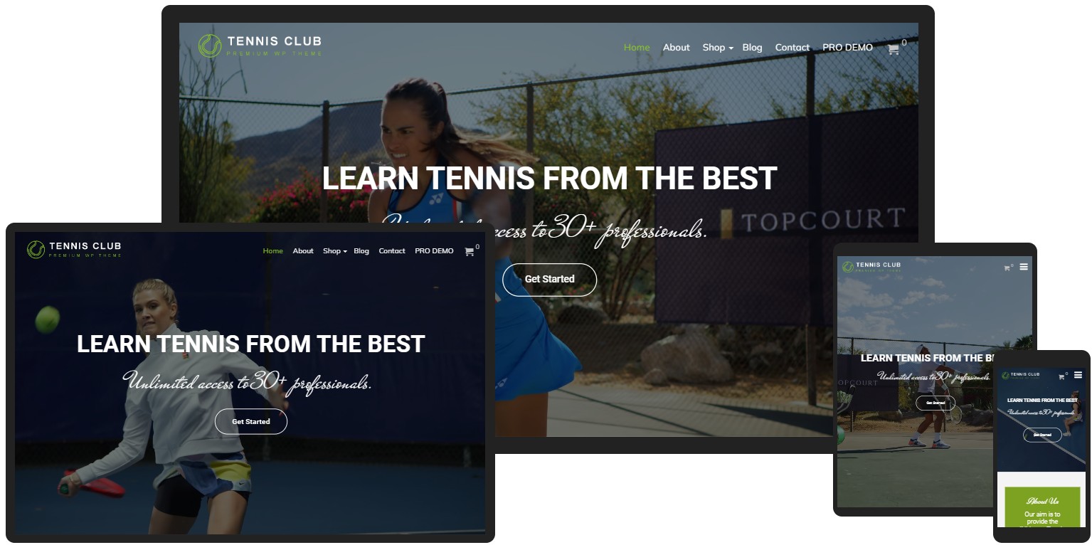 Free WordPress Theme Tennis club Free
