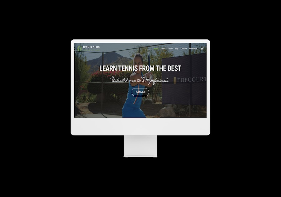 Tennis club Free Website Template Desktop Image