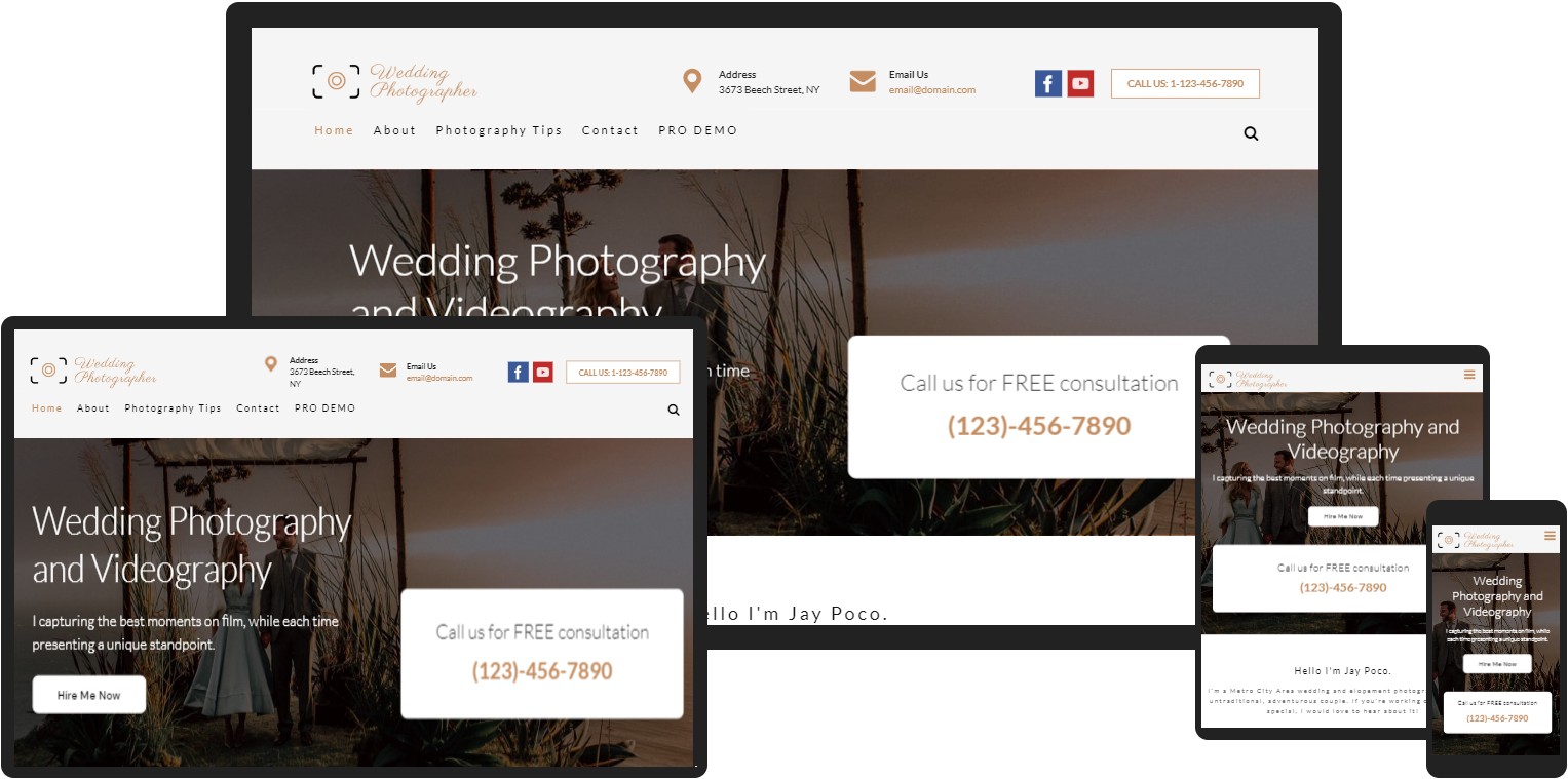 Free WordPress Theme Wedding Photographer Free