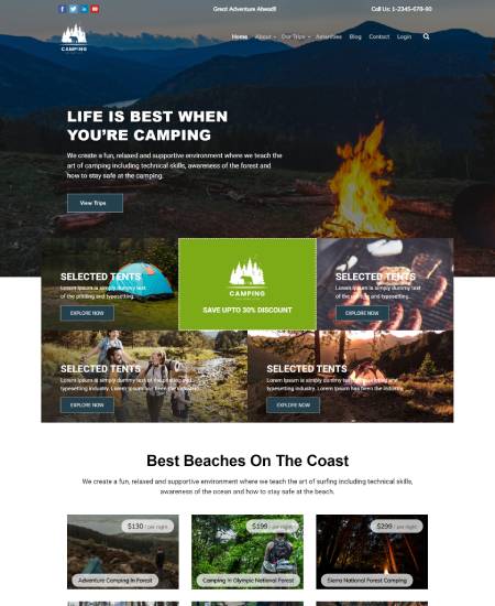 Camping Responsive WordPress Theme