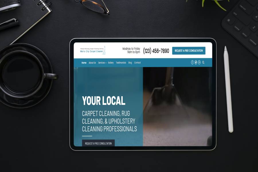 Carpet Cleaner WordPress Template Tablet Image