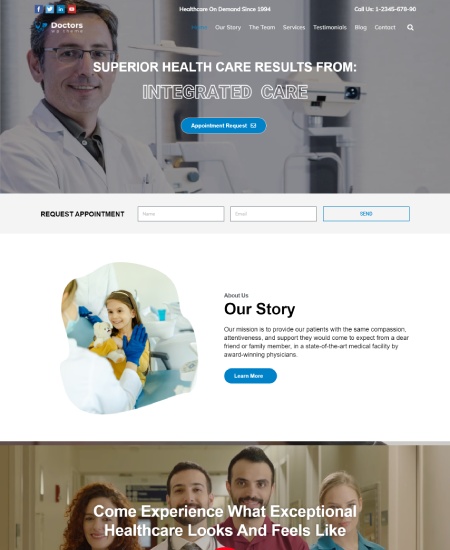 Premium Medical WordPress Theme – Doctors | Website Template For Doctors