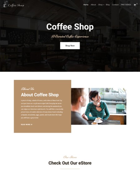 Best Free Coffee Shop WordPress Website Theme