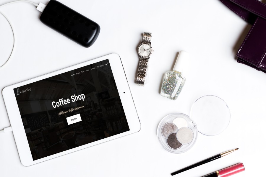 CoffeeShop Free WordPress Template Tablet Image