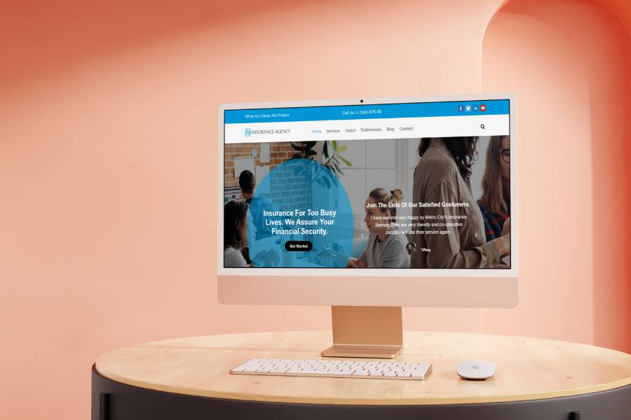Insurance Now Pro Website Template Desktop Image