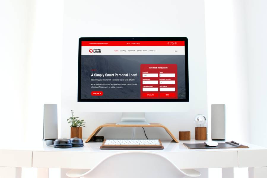 LoanOfficer Website Template Desktop Image