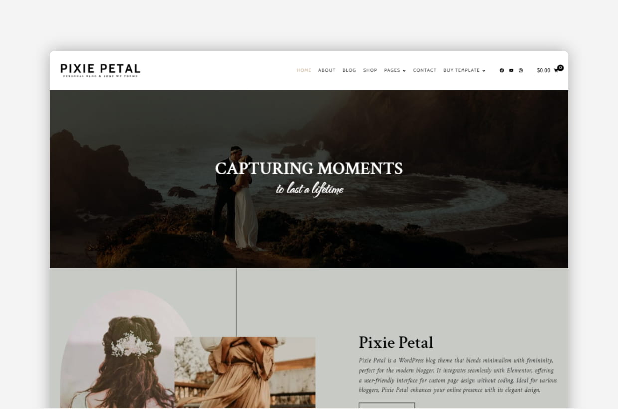 Pixie Petal – Responsive Blog WooCommerce Theme