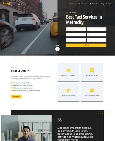 Taxi Company WordPress Theme : Taxi Pro