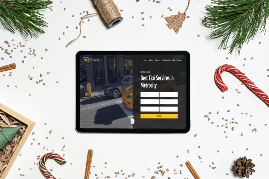 Taxi Pro WordPress Template Tablet Image